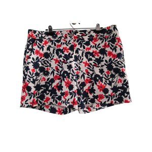 The Limited Floral Shorts Ladies Sz 16 Red White Blue Pockets Belt Loops EUC